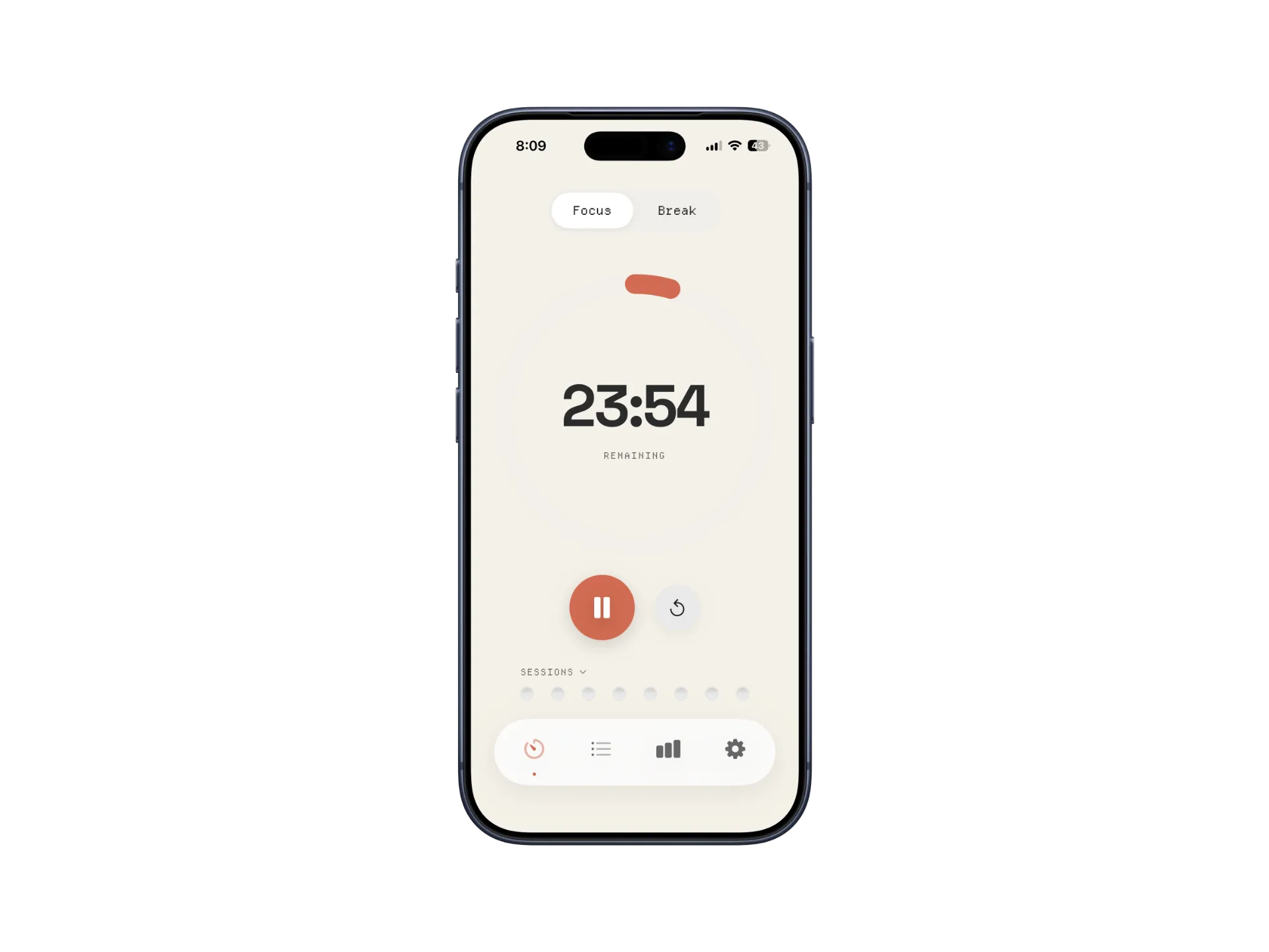 takt focus timer counting down